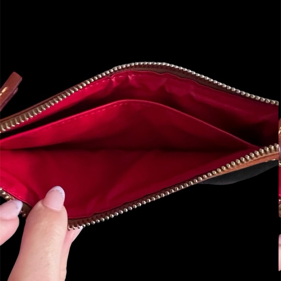 Dooney & Bourke Navy and Brown Pebbled Wristlet - Picture 6 of 6